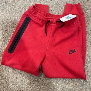Nike Tech Kids Red Jogger Pants